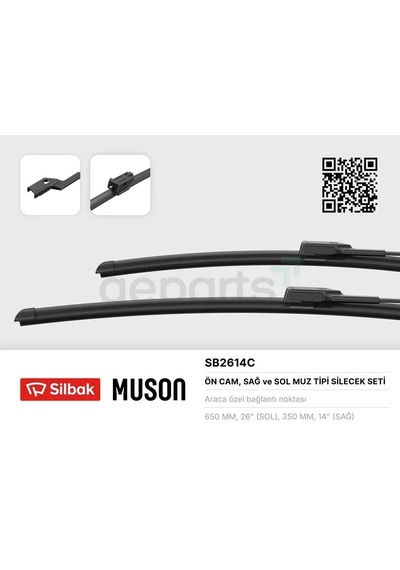 Silecek Süpürgesi 650/350mm Muz Tipi Chevrolet Trax - Ix20-venga - Opel Mokka - Captur - Clio 6 2009 2009-2012