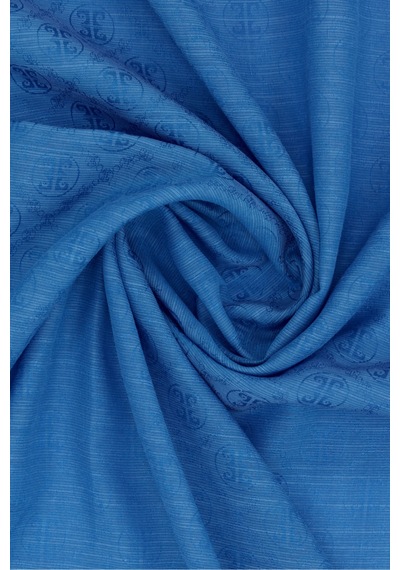 75x190 Cm K.pierre Cardin Logolu İpek Koton Jakar Etol Mavi Mavi