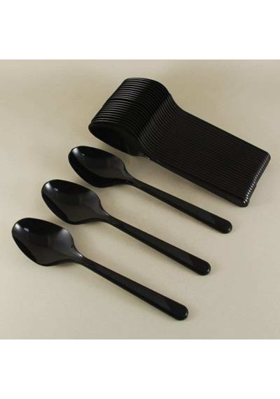 Siyah Plastik Kaşık Lüx 100 Lü 1 Pk