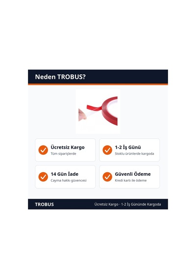 Trobus Akrilik Silikon Çift Taraflı Şeffaf Montaj Bandı 20 Mm X 5 Metre