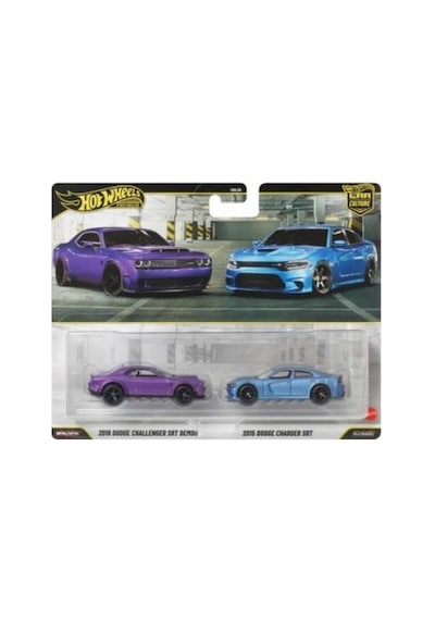 Hot Wheels Premium Car Culture Hot Wheels Premium Car Culture 2018 Dodge Challenger Srt Demon & 2015 Dodge Charger Srt Jhw47 1/64 Model Araba
