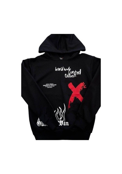 Mon Cherry Erkek Çocuk Kapüşonlu Limited Edition Sweatshirt-14684 Siyah