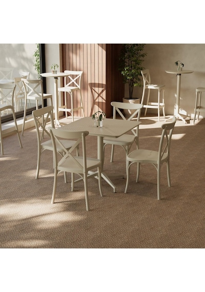 Capri Polipropilen Sandalye - Bahçe, Balkon, Teras, Veranda, İç Ve Dış Mekan, Kafe, Restoran İçin Süt Beyaz Çok Renkli Capri Polipropilen Sandalye - Bahçe, Balkon, Teras, Veranda, İç Ve Dış Mekan, Kafe, Restoran İçin Süt Beyaz Çok Renkli