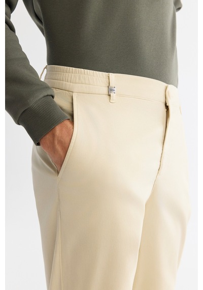 Avva Erkek Bej Yanı Lastikli Yumuşak Tuşeli Duble Paça Slim Fit Pantolon A42y3007