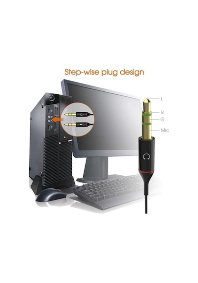 Tek Girişli Kulaklığı Bilgisayara Bağlama, Kulaklık Ve Mikrofon Ayırıcı, 1 Dişi 2 Ekek 3.5mm Jak Mikrofonlu Kulaklık Ayırıcı, Çevirici