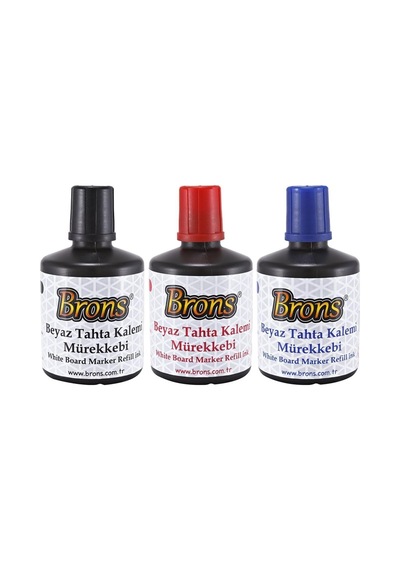 Beyaz Tahta Kalemi Mürekkebi, 100 Ml, 3'lü Set Tek Renk