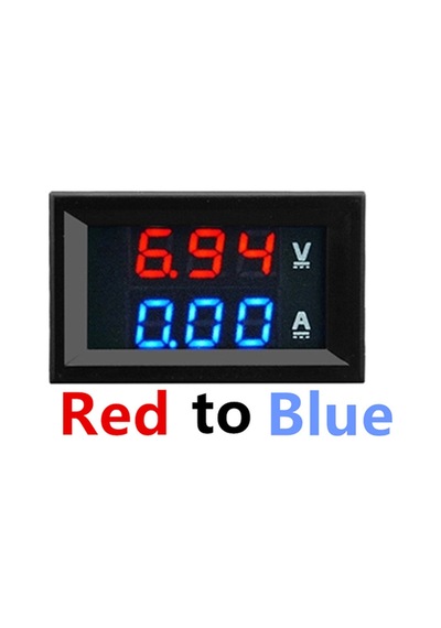 10a-red-blue-dc0-100v 10a Led Dijital Voltmetre Ampermetre Araba Motosiklet Gerilim Akım Ölçer Volt Dedektörü Test Cihazı Monitör Paneli