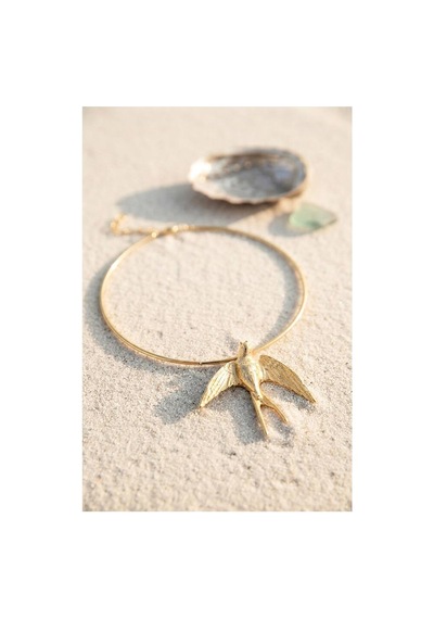 Kırlangıç Model Gold Renk Choker Kadın Kolye Tj-bko11151 Evimdeyokyok 01 - Gold
