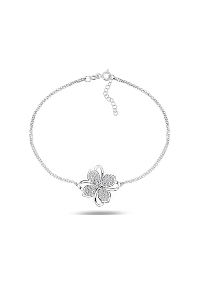 Brezza Lusso Jewelry Gümüş Dört Yaprak Yonca Kadın Gümüş Bileklik