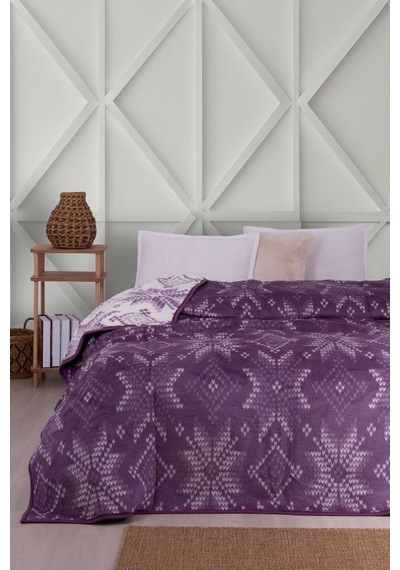 Lüks Peluş Tek Kişilik Battaniye 444 Lila 160 x 220