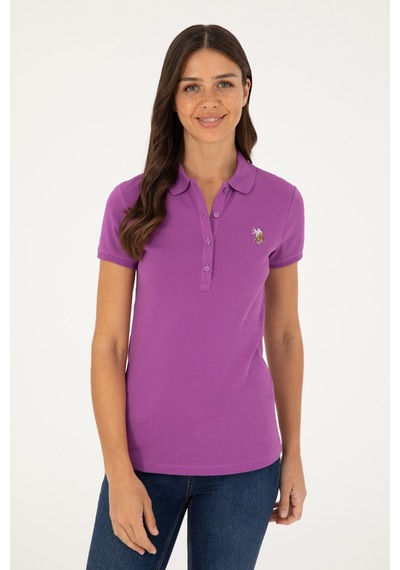U.S. Polo Assn. Kadın Mor Polo Yaka Tişört 50280067-VR038