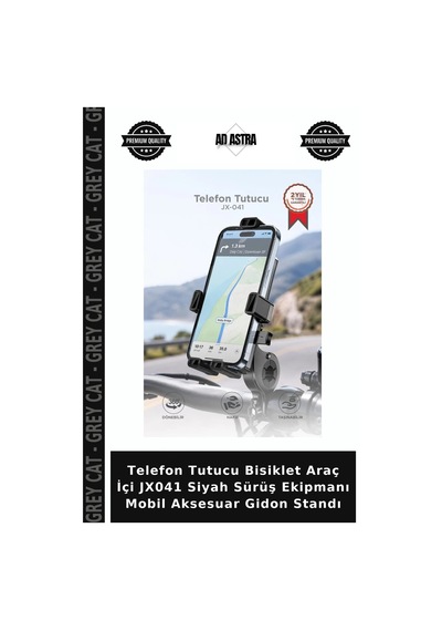 Telefon Tutucu Bisiklet Araç İçi Jx041 Siyah Sürüş Ekipmanı Mobil Aksesuar Gidon Standı