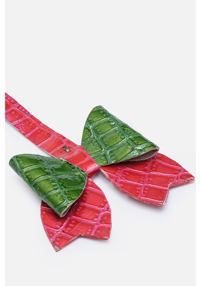 Hand Made Christmas Özel Hediyelik Croco Kırmızı &yeşil Fiyonk Çanta Charm