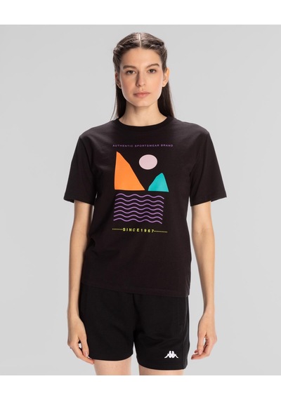 Kappa Sport Viola T.shirt Kadın Siyah Regular Tişört
