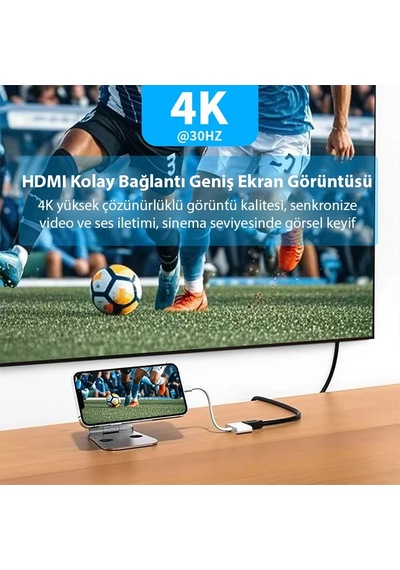 Ally Type C To 4k Hdmı 100w Çevirici Apple Uyumlu iPhone 15 16 Android 5775