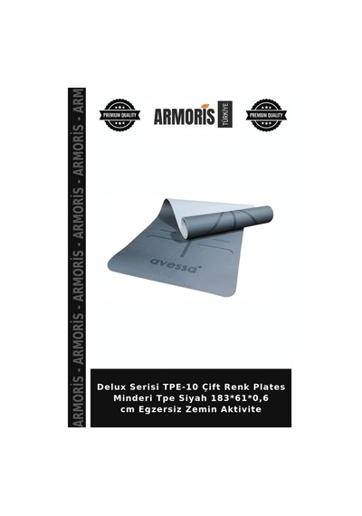 Delux Serisi Tpe-10 Çift Renk Plates Minderi Tpe Siyah 183 61 0,6 Cm Egzersiz Zemin Aktivite