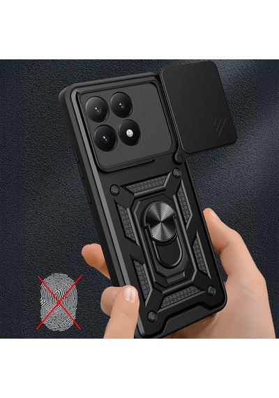Xiaomi 15t Kılıf Sürgülü Kamera Koruyucu Manyetik Standlı Tank Koruma Pazarplus Mavi