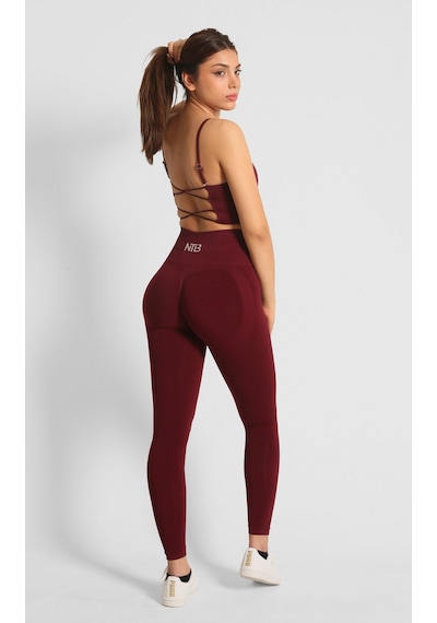 Nature The Brand Ntb Seamless Scrunch Push-up Leggings Yüksek Bel Büzgülü Toparlayıcı Dikişsiz Tayt Vişne Çürüğü