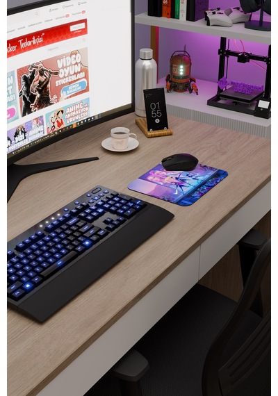 Kpop Demon Hunters Kaymaz Dikişli Kauçuk Oyuncu Mousepad V1 - 22x18 Gaming Mouse Pad Fare Altlığı