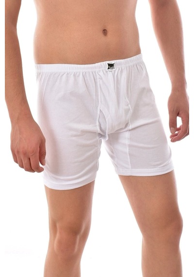 Erkek Beyaz 6 Adet Paçalı Boxer Beyaz