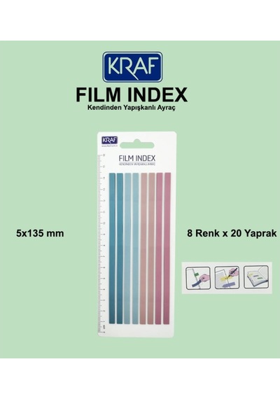 Kraf Index Fılm Pp 5x135mm 8 Renk X 20yp Cetvelli Morandi Color 85135-2