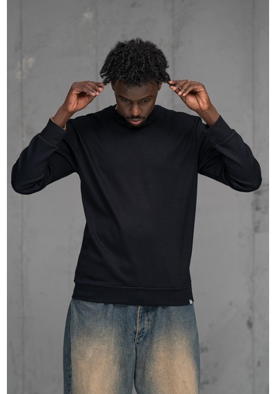 Fbı Slimfit Modal Kumaş Baharlık Sıfır Yaka Likralı Sweatshirt Lacivert
