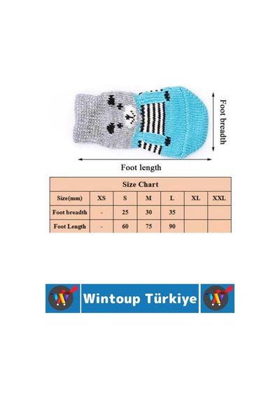 Evcil Hayvan Küçük Irk Kedi Köpek Likralı Kaydırmaz Sıcak Tutan Sevimli Örme Çorap 3 X 7.5 Cm 8 Adet