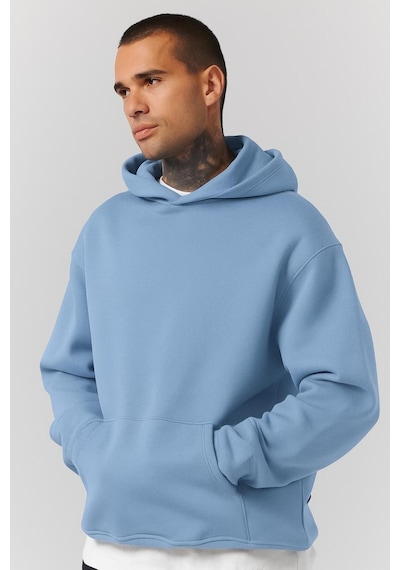 Benroma Düz Ünisex Oversize Kapüşonlu Sweatshırt Bebe Mavisi