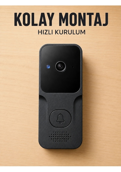 Wi-fi Akıllı Görüntülü Kapı Zili Hd Kamera, Gece Görüşü Ve Telefon Bildirimli