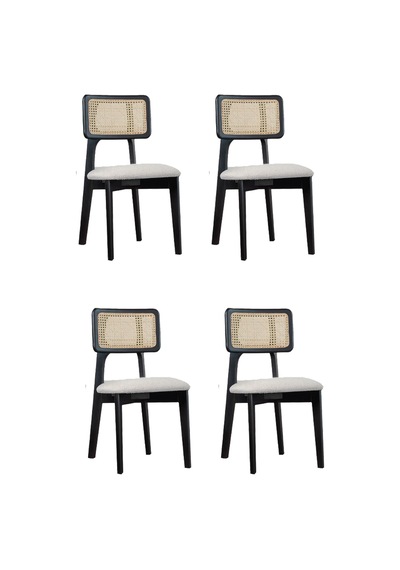 Kuzey Sandalye Ahşap Gürgen 4 Lü Set Cafe,restaurant,mutfak,salon,yemek Odası Sandalyesi Siyah