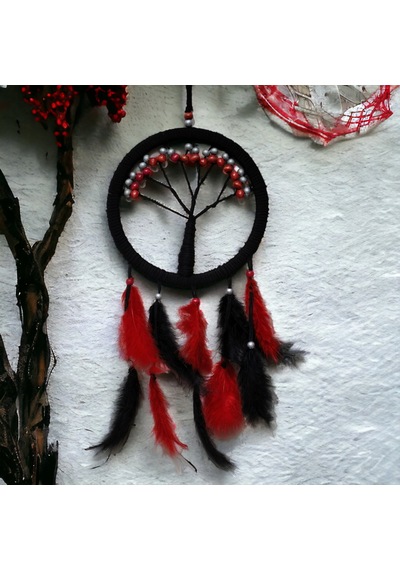 Siyah Kırmızı Hayat Ağacı Dream Catcher diğer