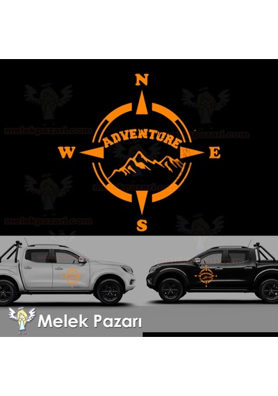 Adventure Pusula, Off Road - Karavan Oto Sticker, Araba Stic...