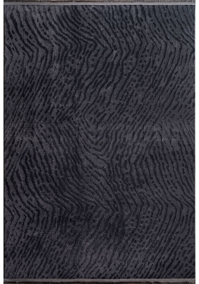 Plato Halı Opqo Padişah Premium Oturma Odası, Salon, Antre, Yıkanabilir Polyester Kaymaz Taban Antrasit Halı