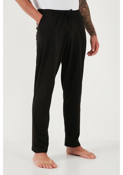 Buratti Pamuklu Regular Fit Normal Bel Düz Paça Cepli Erkek Pijama Altı 6574003 Siyah