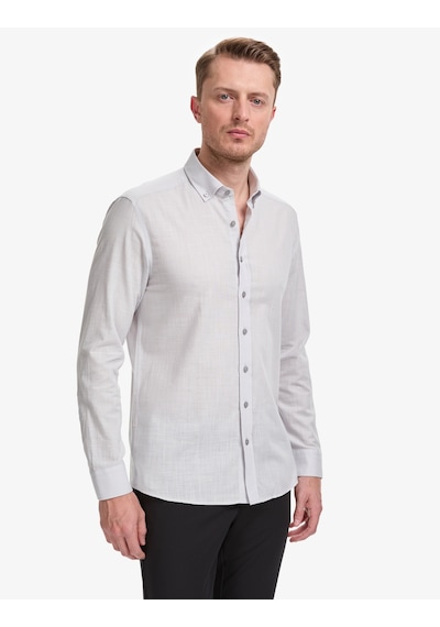 Pierre Cardin Erkek Açık Gri Gömlek Desenli 50325355-vr001