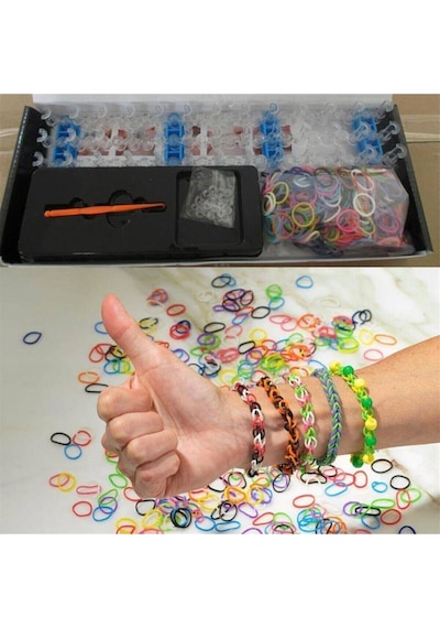 Rainbow Team Kendin Yap Rengarenk Örgü Tezgahlı Lastik Bant Bileklik Yapma Seti Rainbow Bands Rainbow Kutulu