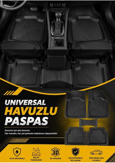 Skoda Scala 2018+ Universal Havuzlu Paspas Takımı Lüks Seri 4d