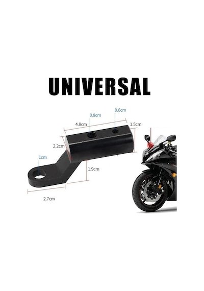 Motosiklet Scooter Nmax Pcx Üniversal Ayna Uzatıcı Ve Telefon Kamera Gps Tutucu Bar Siyah