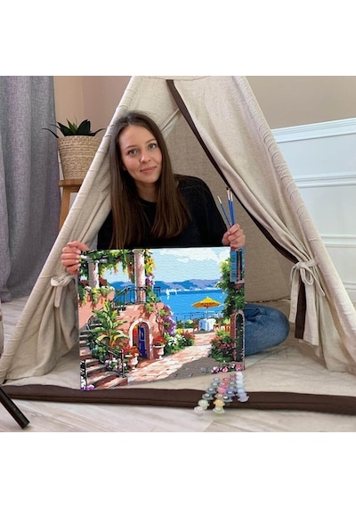 Sayılarla Boyama Seti 40 X 50 Cm Tuval Şasesine Gerili Yalı
