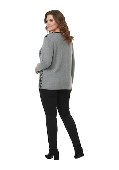 Baglan Kadın Yumoş Taşlı Baskılı Bluz Bgl-st05069 Gri