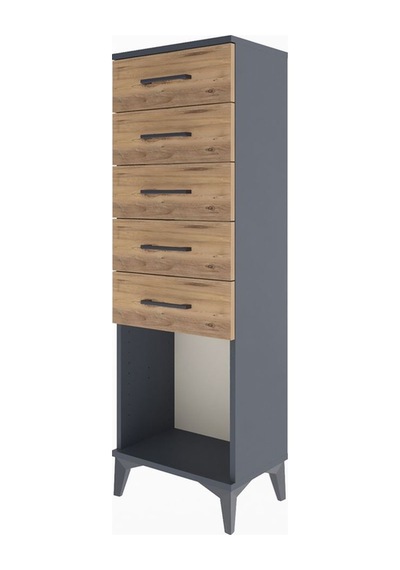 Arges Dolap 5 Çekmeceli 44x30x134 Antrasit-çam Antrasit