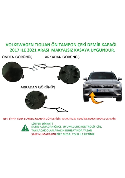 Volkswagen Tiguan Ön Çeki Demir Kapağı 2016 İle 2021 Arası