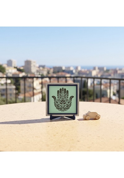 Fatma'nın Eli Motifli Özel Tasarım Dekoratif Obje, Yaşam Alanınız İçin Modern Armağan 10x10 Cm
