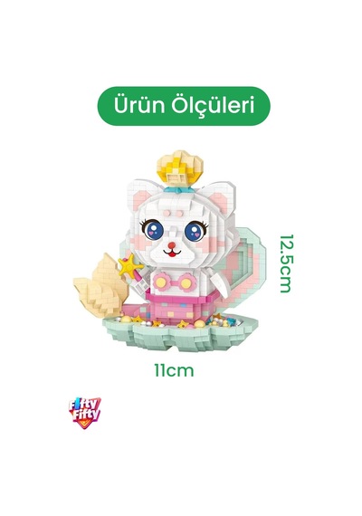 Loz Creative Serisi Deniz Kızı Figürü 1140 Parça Blok Oyuncak Dekoratif Yapım Seti -8113