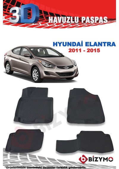 Hyundai Elantra 2011-2015 3D Paspas Takımı Bizymo