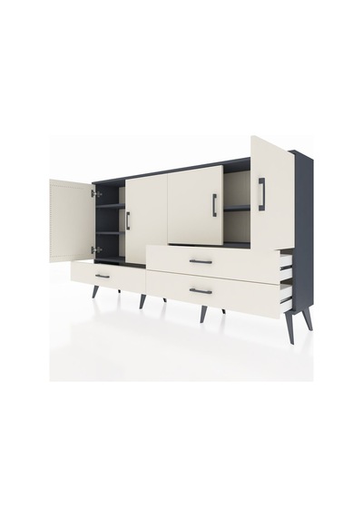 Arges Konsol 5 Raflı 3 Çekmeceli 4 Kapaklı 176x30x99 Antrasit-ayt Antrasit-aytaşı Arges Konsol 5 Raflı 3 Çekmeceli 4 Kapaklı 176x30x99 Antrasit-ayt Antrasit-aytaşı