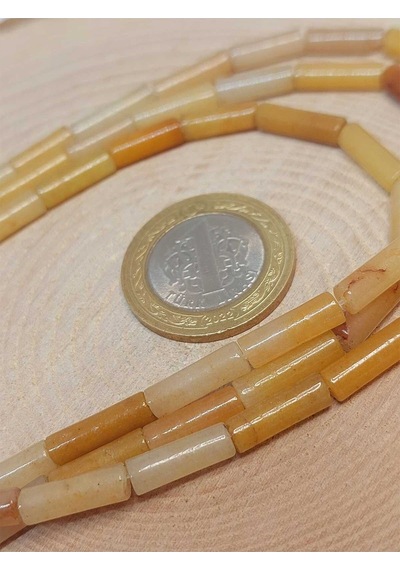 Bileklik Boy Akik Taşı Silindir Kesim 4x12.5mm Yarım Dizi 49362 18cm Uzunluğundadır Çok Renkli