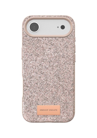 Apple Uyumlu iPhone 17 Air Bright Simli Kapak Pembe/