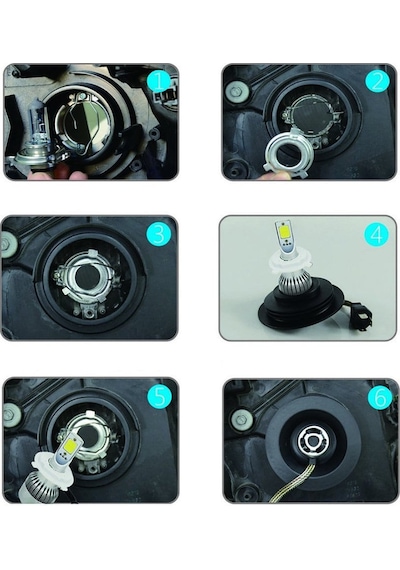 H1 Led Xenon Far Ampulu Şimşek Etkili 6500 Kelvin 8000 Lümen
