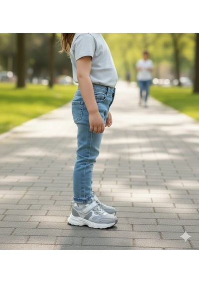 Vicco Wild Phlon Hafif Taban Cırtlı Çocuk Spor Ayakkabı Gri Gri
